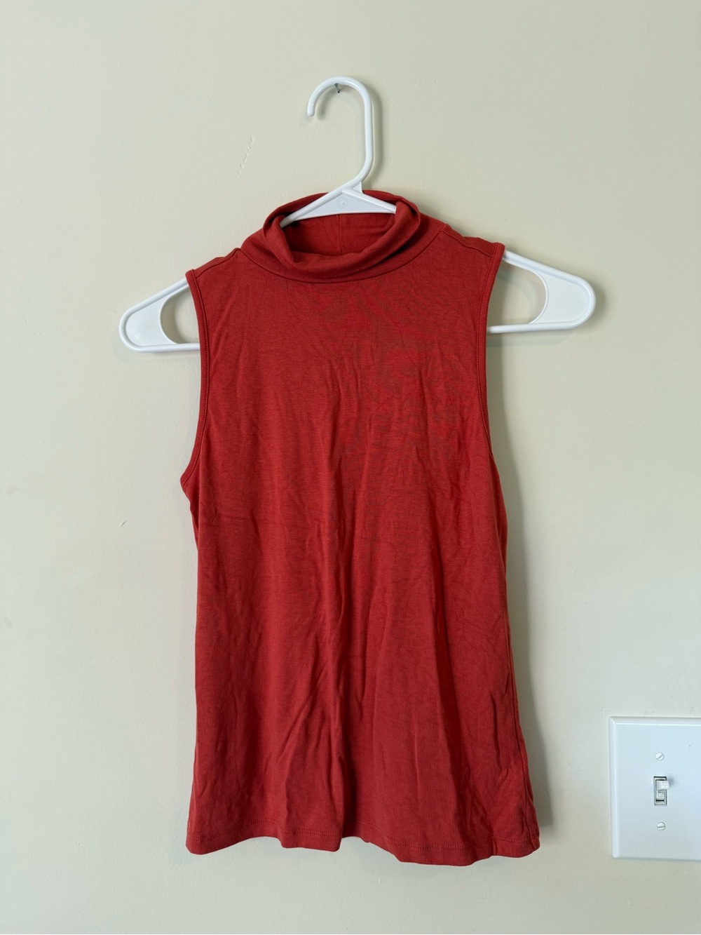 Universal Thread Sleeveless Mock Neck Camisole in Rust Red